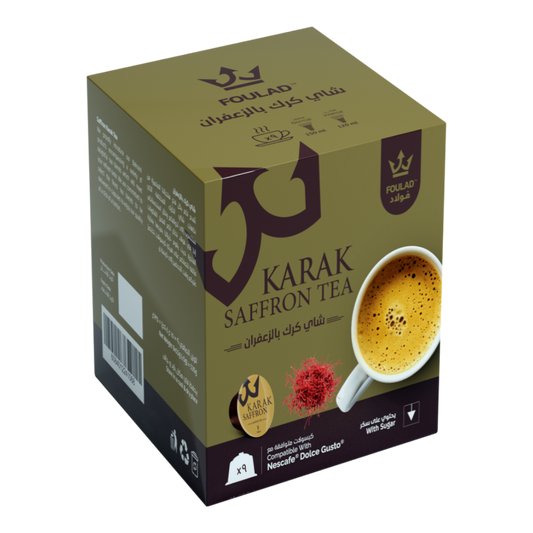 Foulad Karak Saffron Tea - With Sugar - 9 Capsules