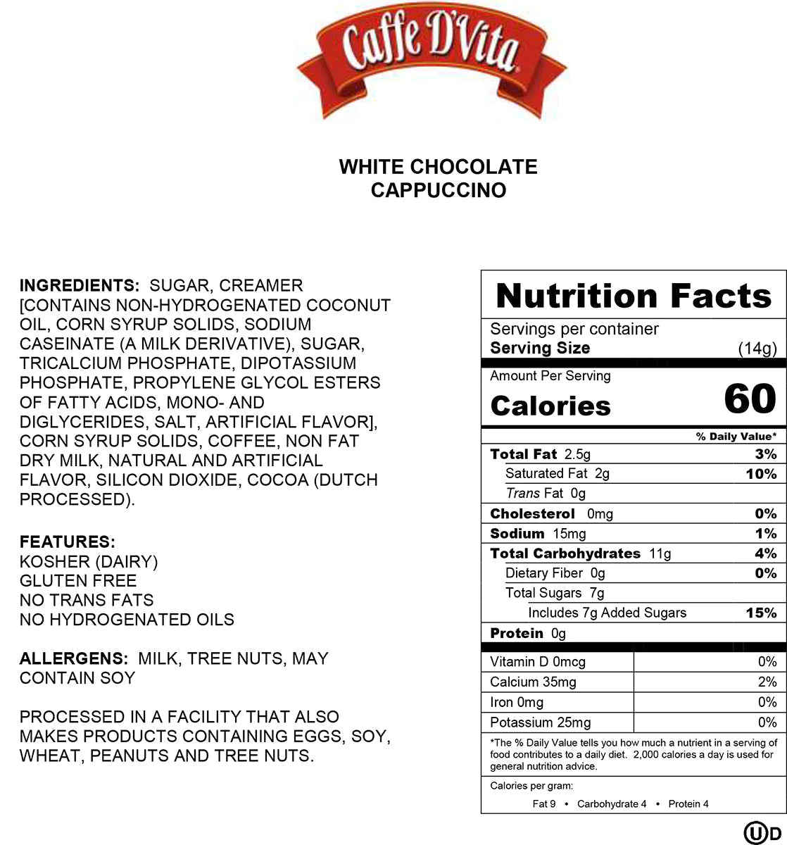 Caffe D’Vita White Chocolate Cappuccino 1lb