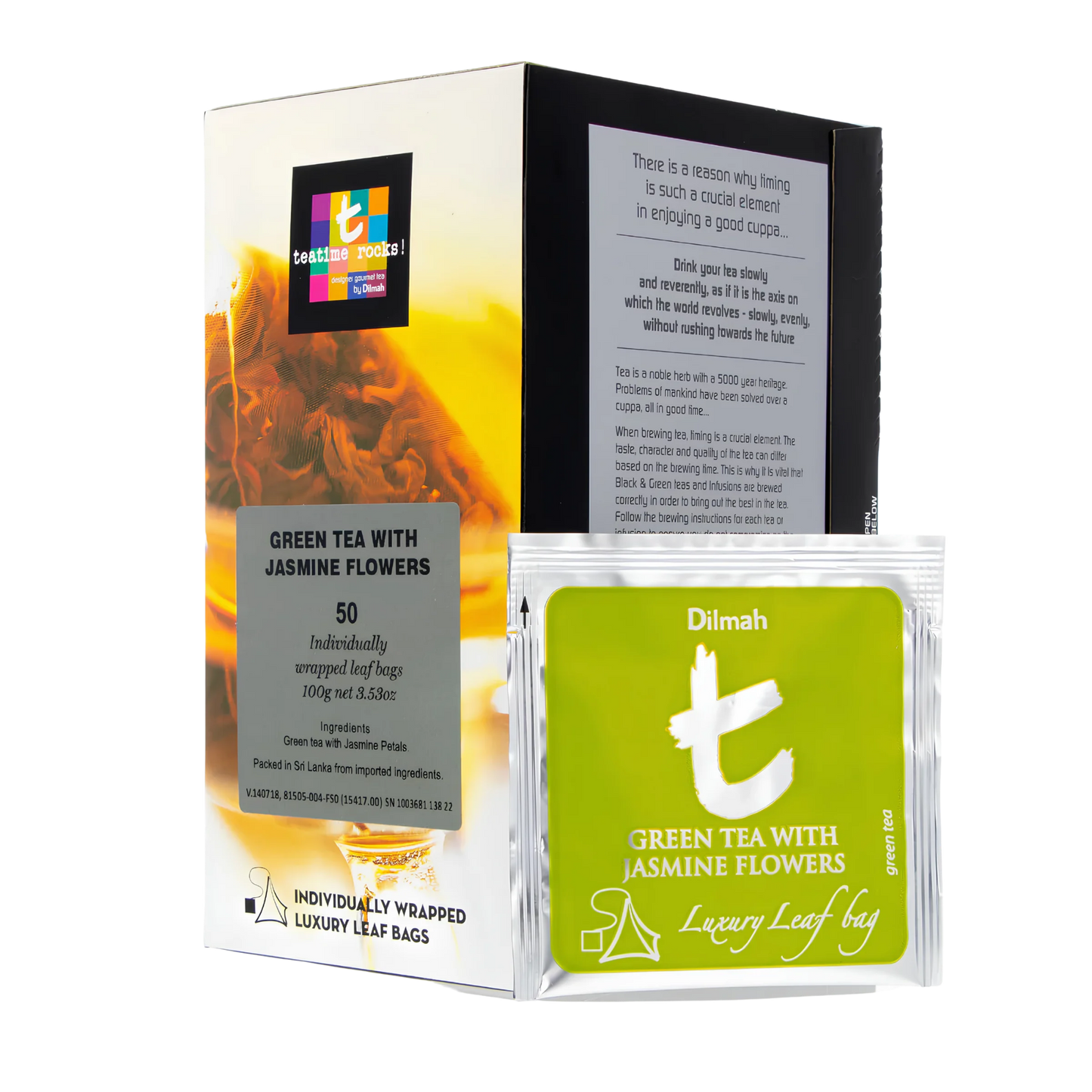 Dilmah t-series Green Tea with Jasmine Flowers 50 teabags (per pack)