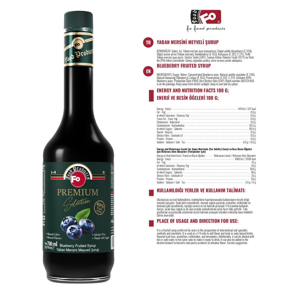 FO Blueberry Syrup 700ml