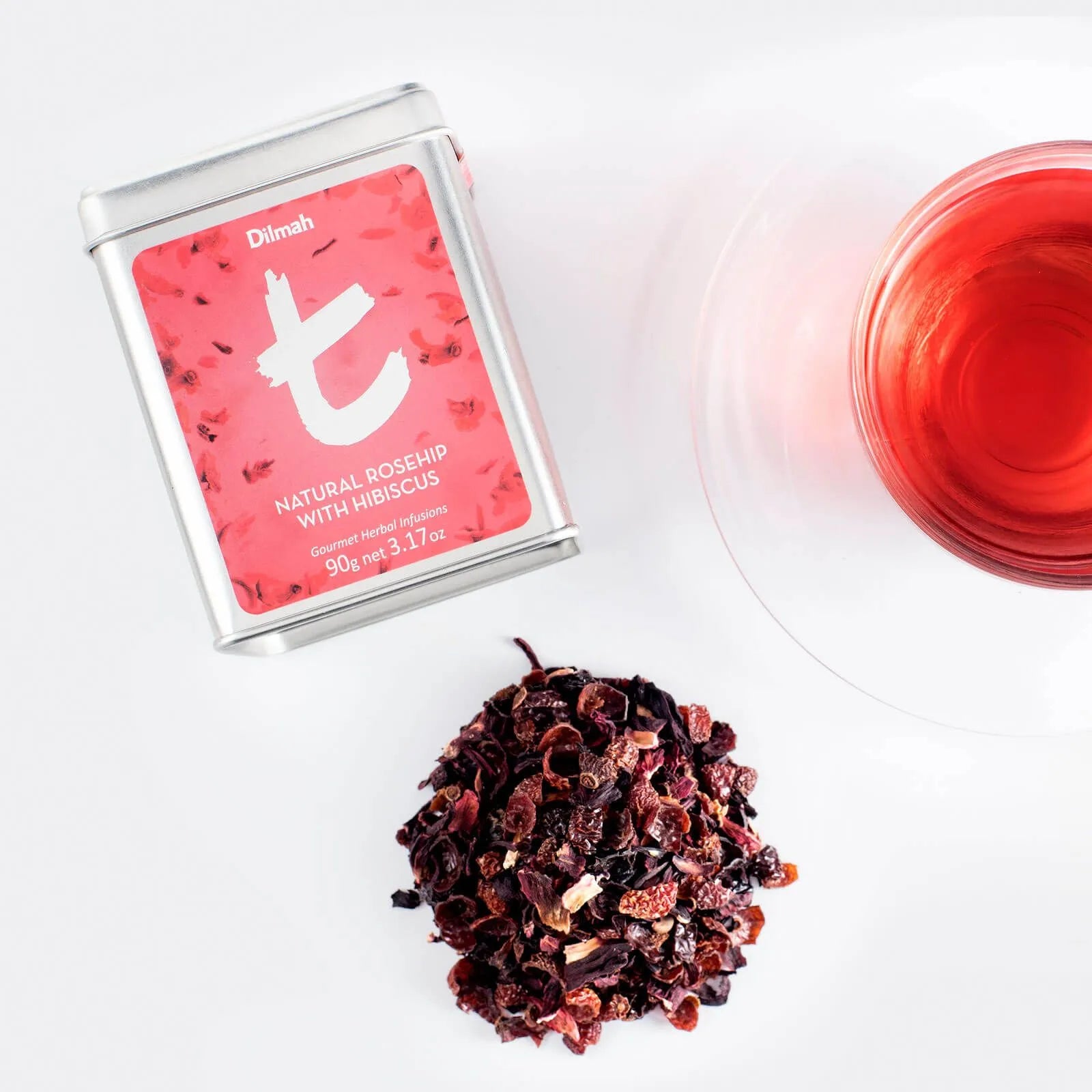 Dilmah t-Series Natural Rosehip with Hibiscus – 90g tin caddy