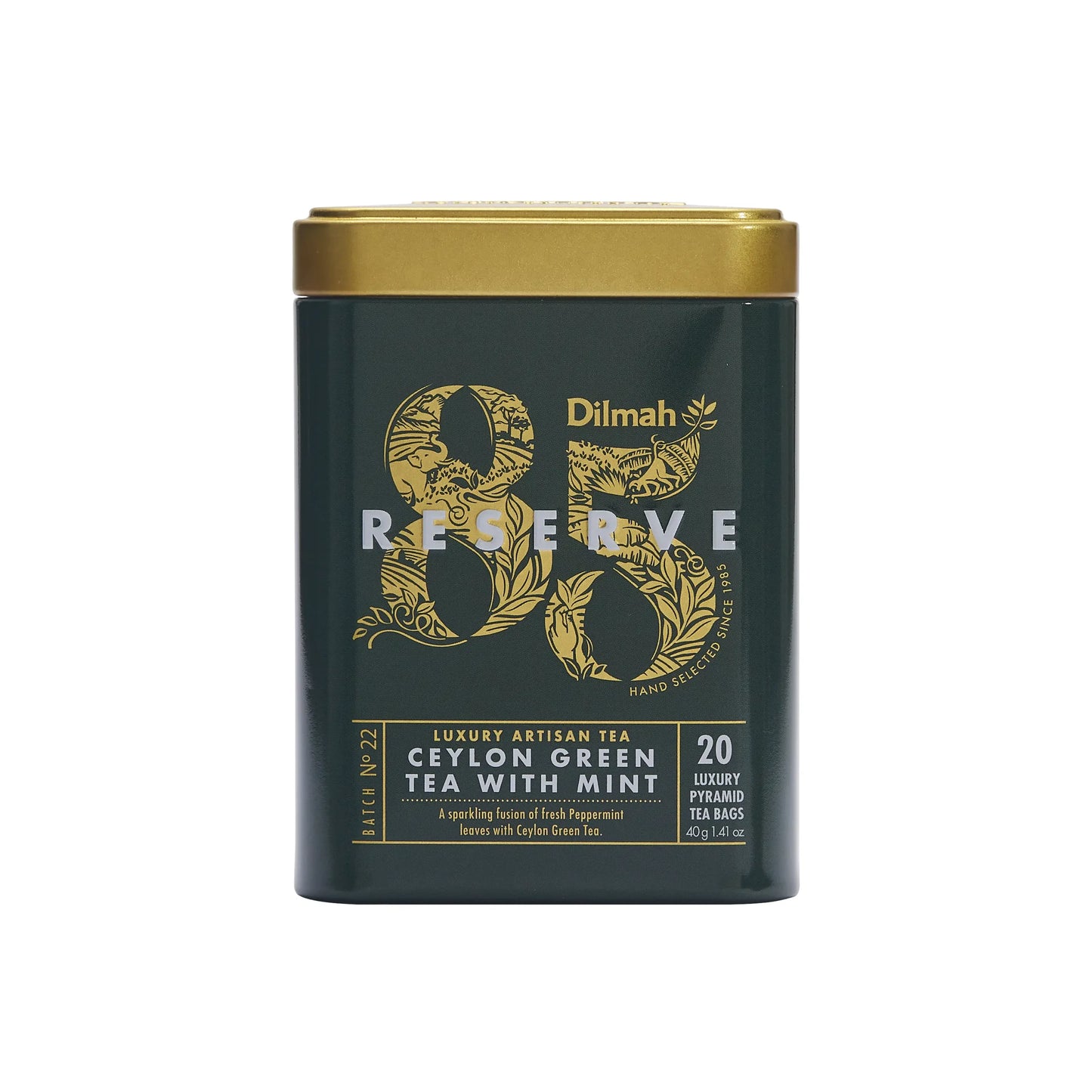 Dilmah 85 Reserve Ceylon Green Tea with Mint Tin Caddy