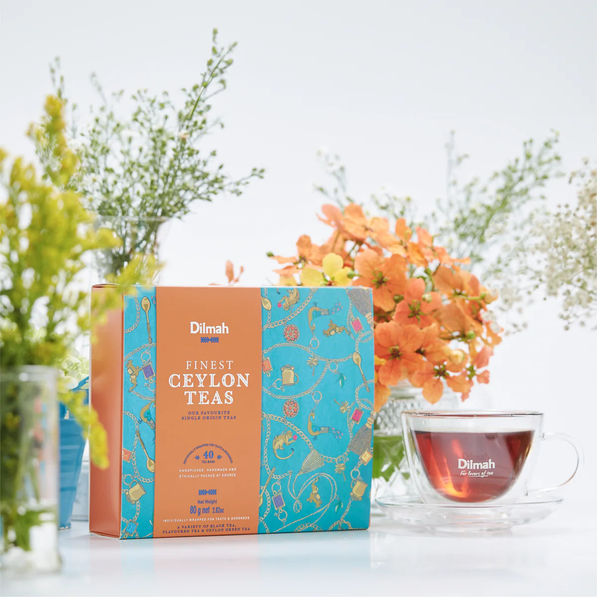Dilmah Finest Ceylon Teas Variety Gift Pack-4×10 Individually Wrapped Tea Bags