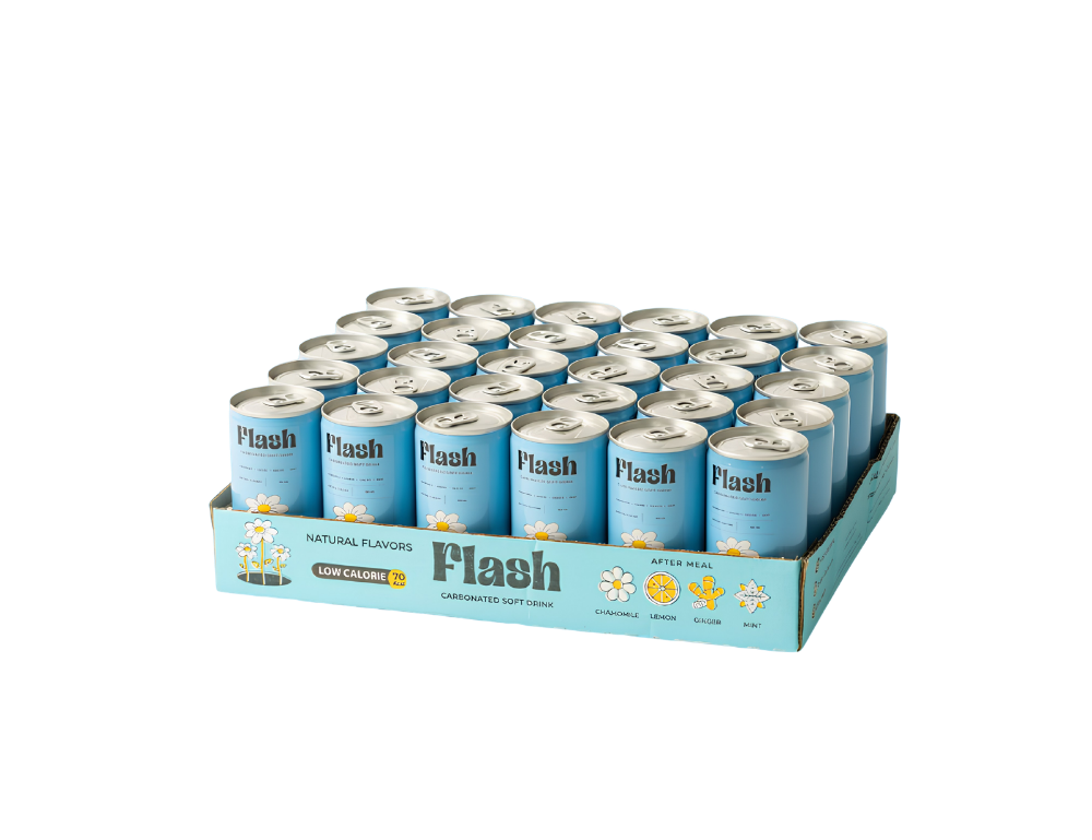 Flash Carbonated Soft Drink(Chamomile, Lemon, Ginger And Mint) - Per box