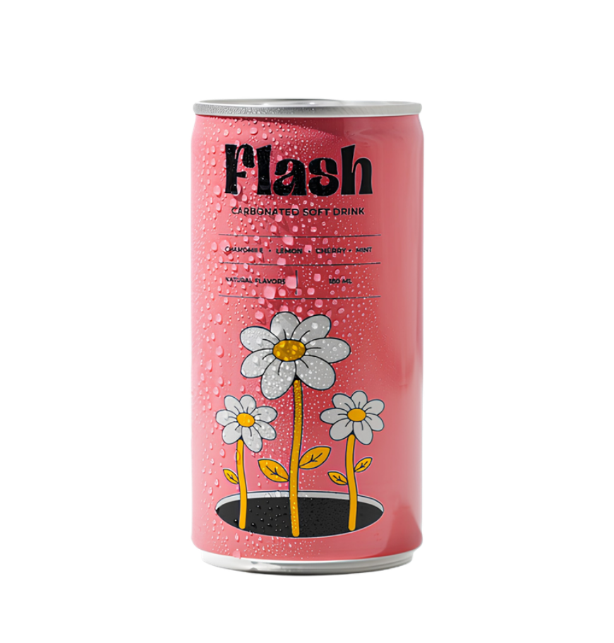 Flash Carbonated Soft Drink (Chamomile, Lemon, Cherry & Mint) 250ml - Per Box