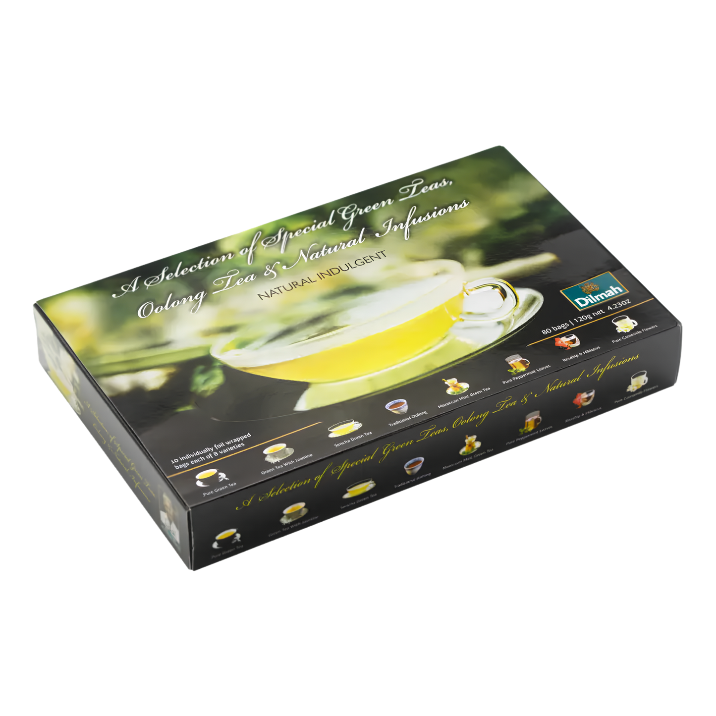 Gift of Green – A Selection of Green Teas, Oolong and Infusions 8×10 Individually Wrapped Tea Bags
