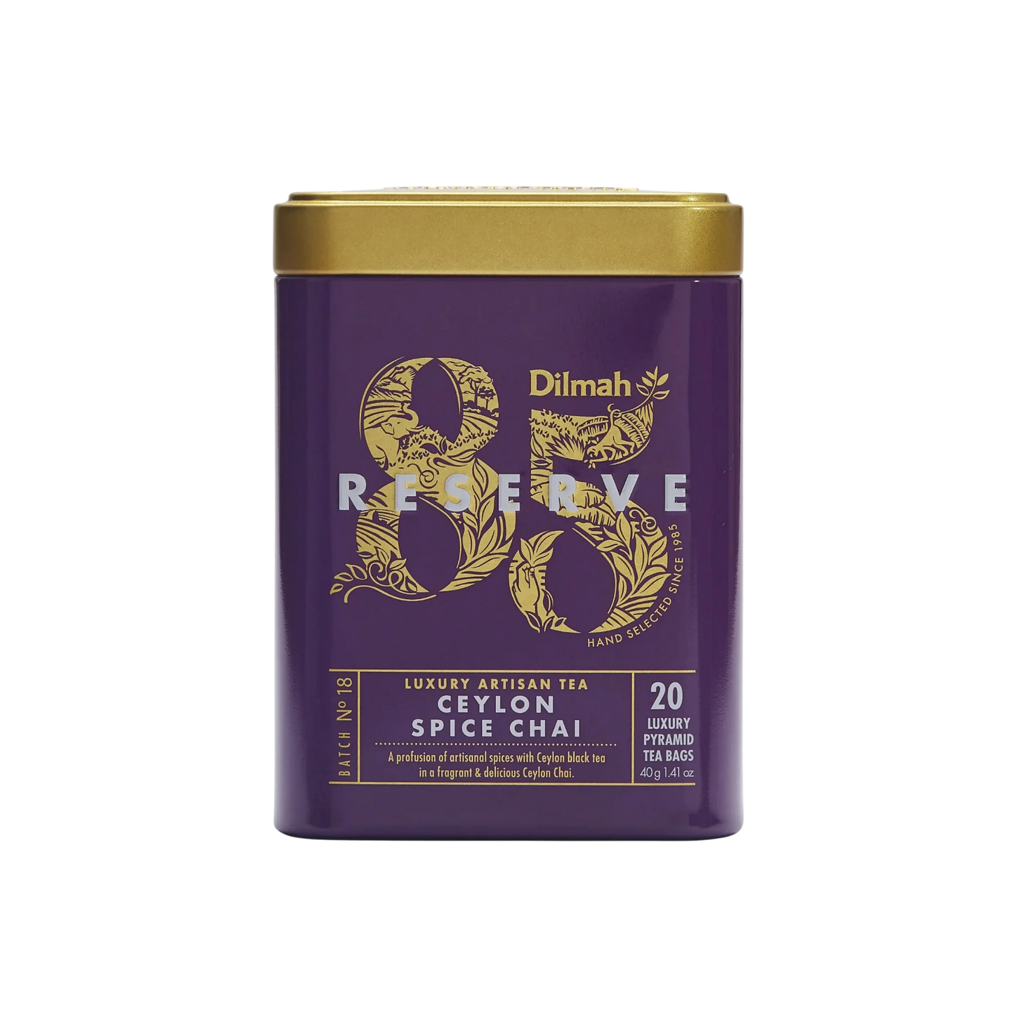 Dilmah 85 Reserve Ceylon Spice Chai Black Tea Tin Caddy