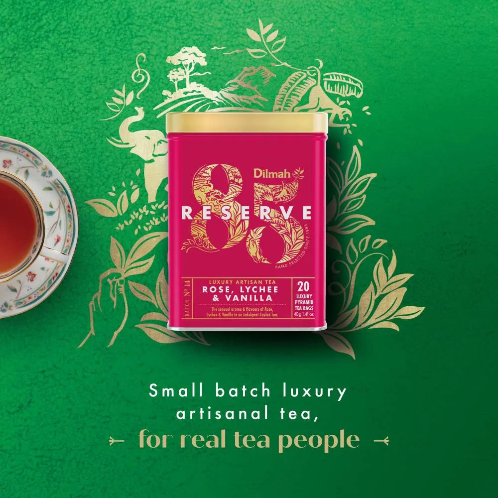 Dilmah 85 Reserve Rose Lychee & Vanilla Tea Tin Caddy
