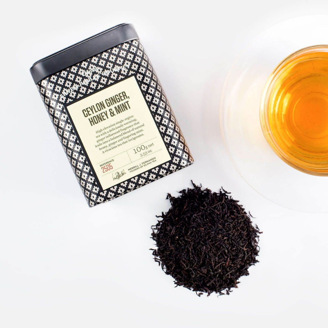 Dilmah Silver Jubilee Gourmet Ceylon Ginger, Honey & Mint Tea – Loose Leaf