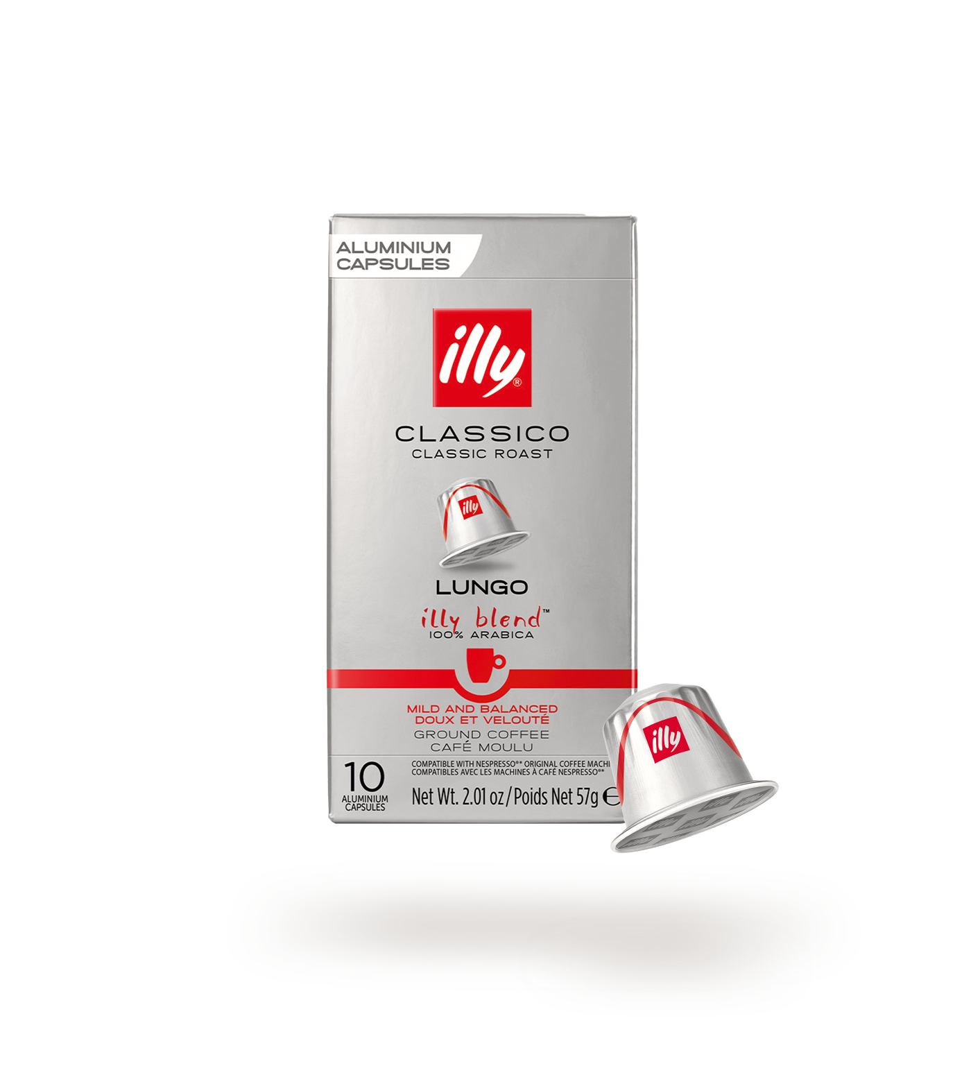 ILLY Lungo Classico Classic Roast - 10 Aluminum Capsules