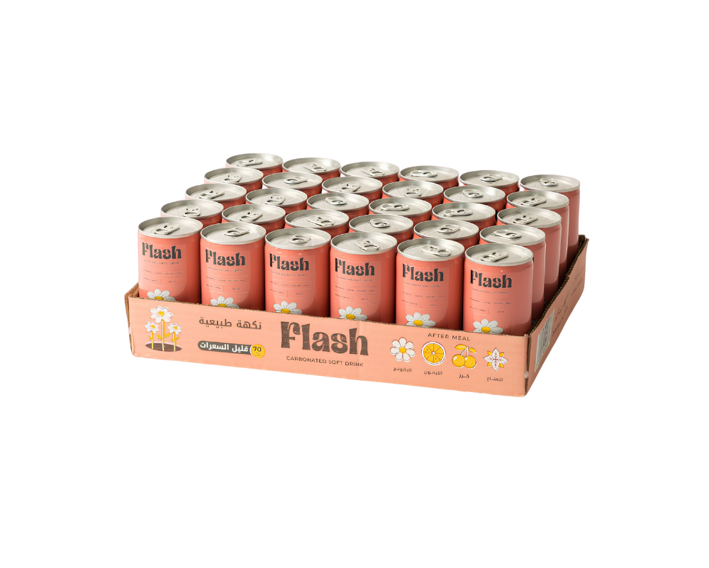 Flash Carbonated Soft Drink (Chamomile, Lemon, Cherry & Mint) 250ml - Per Box