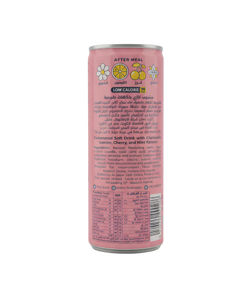 Flash Carbonated Soft Drink (Chamomile, Lemon, Cherry & Mint) 250ml - Per Box