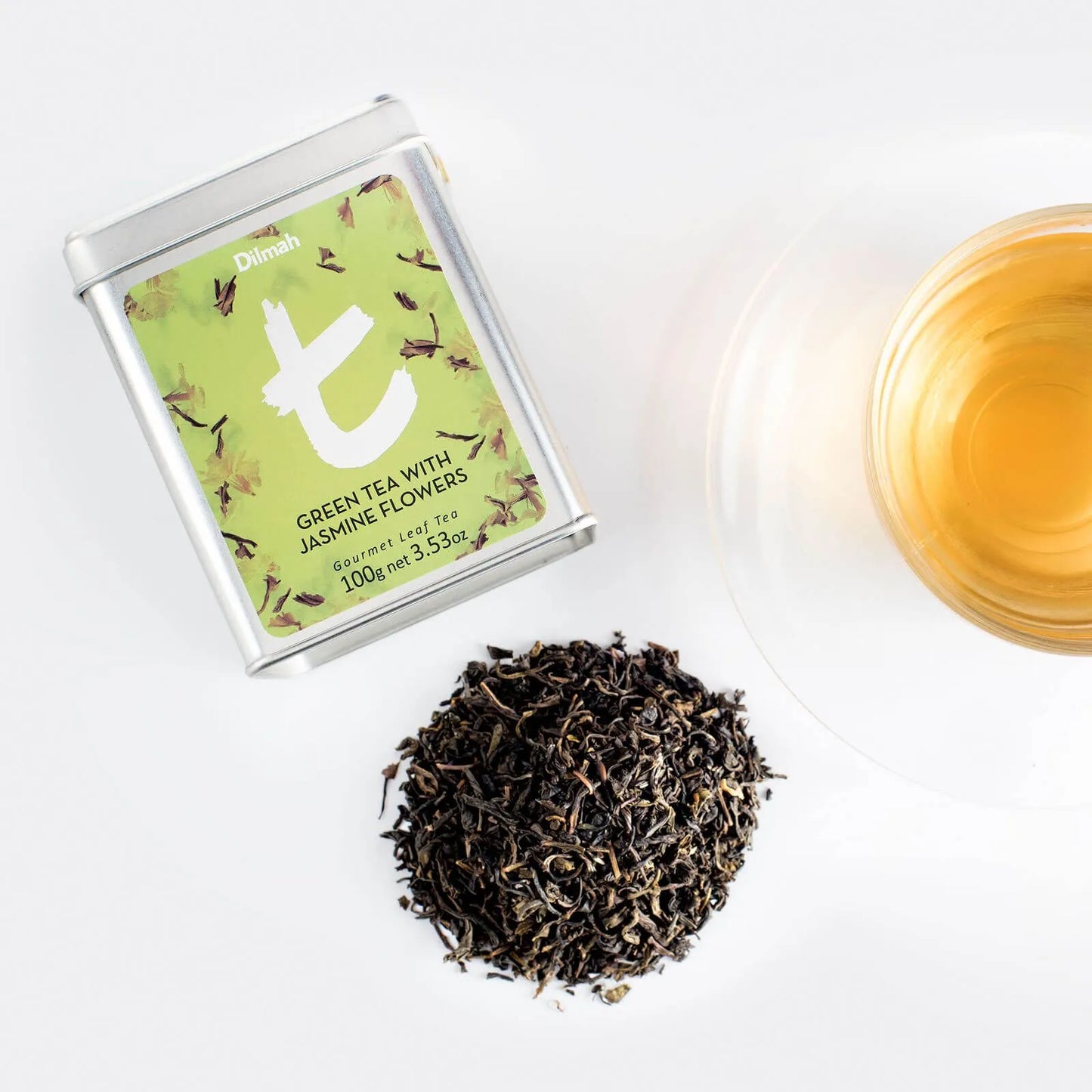 Dilmah t-Series Green Tea with Jasmine Flowers Tin Caddy