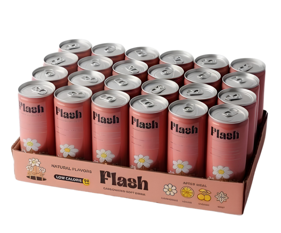 Flash Carbonated Soft Drink (Chamomile, Lemon, Cherry & Mint) 250ml - Per Box
